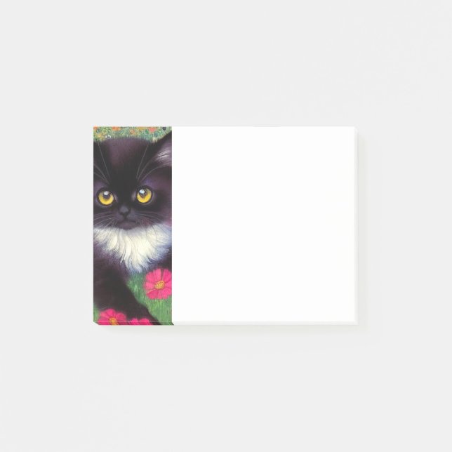 Gustav Klimt Tuxedo Cat Post-it Notes (Front)