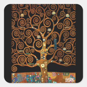 Gustav Klimt, Under the Tree of Life Square Sticker