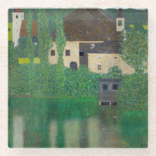 Gustav Klimt - Water Castle Glass Coaster (Front)