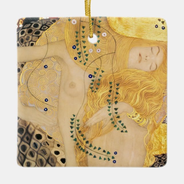 Gustav Klimt - Water Serpents I Ceramic Ornament (Front)