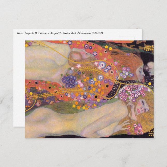 Gustav Klimt - Water Serpents II Postcard (Front/Back)