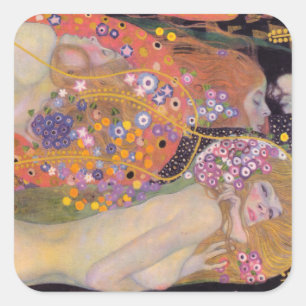 Gustav Klimt - Water Serpents II Square Sticker