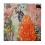 Gustav Klimt - Women Friends Ceramic Tile<br><div class="desc">Women Friends - Gustav Klimt,  Oil on Canvas,  1916-17 (destroyed in 1945)</div>