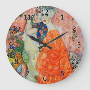 Gustav Klimt - Women Friends Large Clock