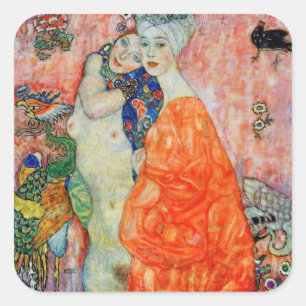 Gustav Klimt - Women Friends Square Sticker
