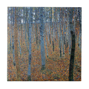 Gustav Klimt's Beech Grove I - Digitally Enhanced Ceramic Tile