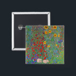 Gustav Klimt's Farm Garden with Sunflowers   15 Cm Square Badge<br><div class="desc">Gustav Klimt's Farm Garden with Sunflowers button.</div>