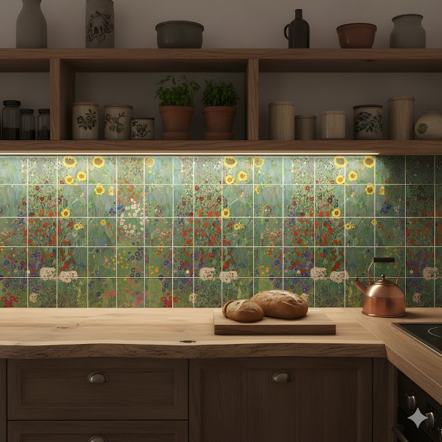 Gustav Klimt's Farm Garden with Sunflowers Ceramic Tile (Creator Uploaded)