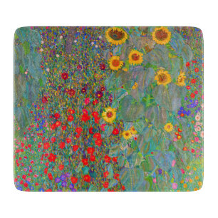 Gustav Klimt's Farm Garden with Sunflowers Cutting Board
