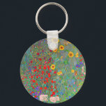 Gustav Klimt's Farm Garden with Sunflowers Key Ring<br><div class="desc">Gustav Klimt's Farm Garden with Sunflowers  keychain.</div>