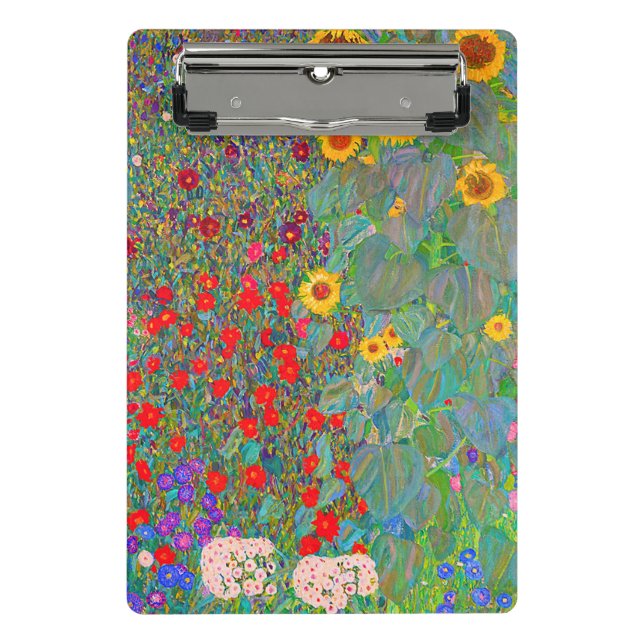 Gustav Klimt's Farm Garden with Sunflowers Mini Clipboard (Front)