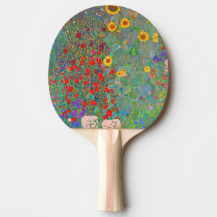 Gustav Klimt's Farm Garden with Sunflowers  Ping Pong Paddle