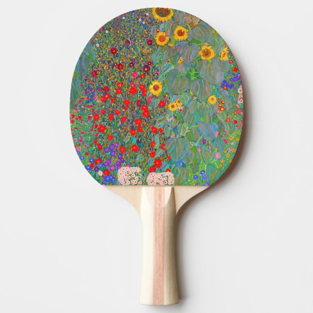 Gustav Klimt's Farm Garden with Sunflowers  Ping Pong Paddle (Front)