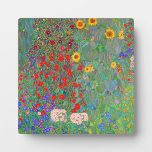 Gustav Klimt's Farm Garden with Sunflowers  Plaque