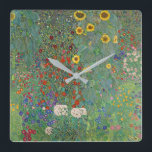 Gustav Klimt's Farm Garden with Sunflowers Square Wall Clock<br><div class="desc">Introducing the "Gustav Klimt's Farm Garden with Sunflowers" Wall Clock: A Timepiece that Transcends Time Itself! Immerse yourself in the mesmerising beauty of Klimt's masterpiece, meticulously captured in high-quality detail and resolution. Our digitally enhanced rendition brings this iconic artwork to life, allowing you to embrace the enchanting world of art...</div>
