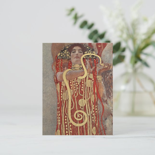 Gustav Klimt's Hygieia famous painting.  Postcard (Standing Front)