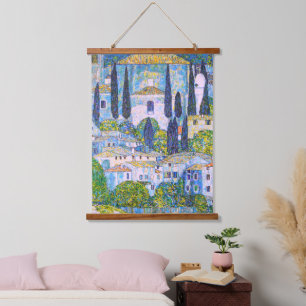 Gustav Klimt's Kirche in Cassone painting   Hanging Tapestry