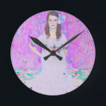 Gustav Klimt's Mäda Primavesi paintng   Round Clock<br><div class="desc">Gustav Klimt's Mäda Primavesi paintng  Round Clock.</div>