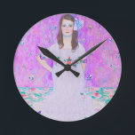 Gustav Klimt's Mäda Primavesi paintng   Round Clock<br><div class="desc">Gustav Klimt's Mäda Primavesi paintng  Round Clock.</div>