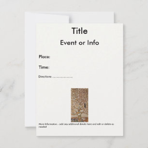 Gustav Klimt's Painting "The Tree of Life" (1909) Invitation