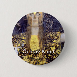 Gustav Klimt's Pallas Athena famous painting 6 Cm Round Badge