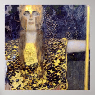Gustav Klimt's Pallas Athena famous painting Poster