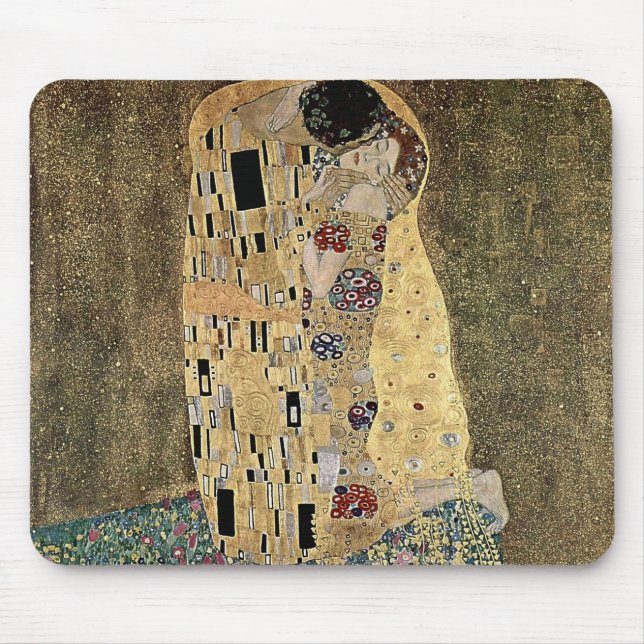 Gustav Klimt's The Kiss (circa 1908) Mouse Pad (Front)