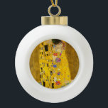 Gustav Klimt's The Kiss famous painting.     Ceramic Ball Christmas Ornament<br><div class="desc">Gustav Klimt's The Kiss famous painting.  Ceramic Ball Christmas Ornament.</div>