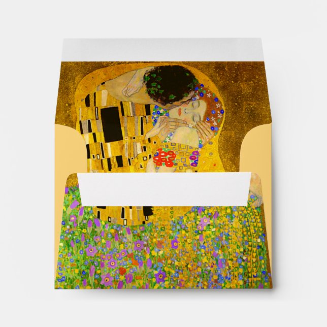 Gustav Klimt's The Kiss famous painting.  Envelope (Back (Bottom))