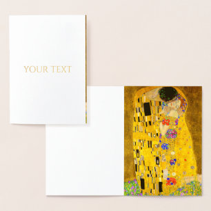 Gustav Klimt's The Kiss famous painting. Foil Card