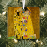 Gustav Klimt's The Kiss famous painting.    Metal Tree Decoration<br><div class="desc">Gustav Klimt's The Kiss famous painting. Metal Ornament
Famous Gustav Klimt painting.</div>