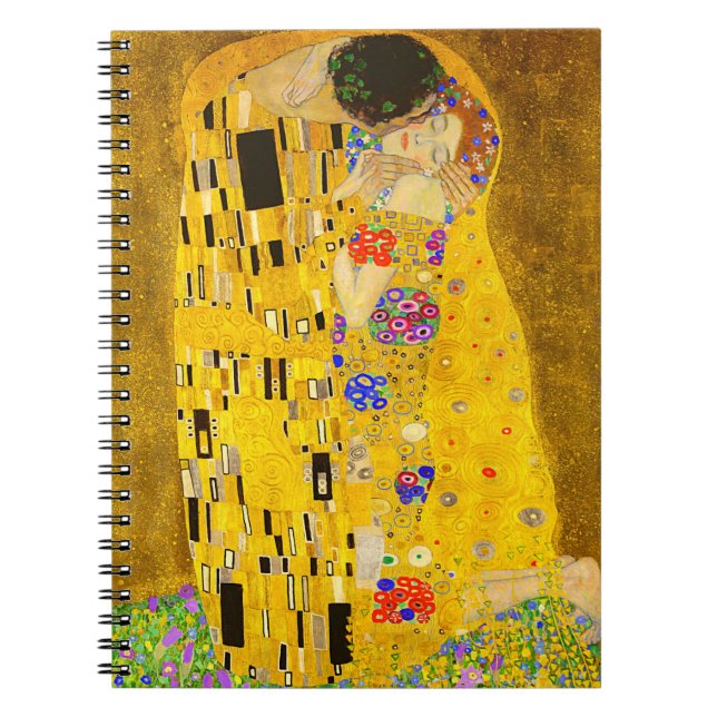 Gustav Klimt's The Kiss famous painting.   Notebook (Front)