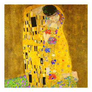 Gustav Klimt's The Kiss famous painting.    Photo Print