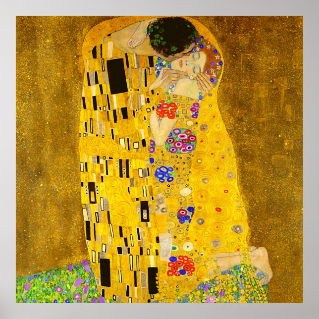 Gustav Klimt's The Kiss famous painting.  Poster (Front)