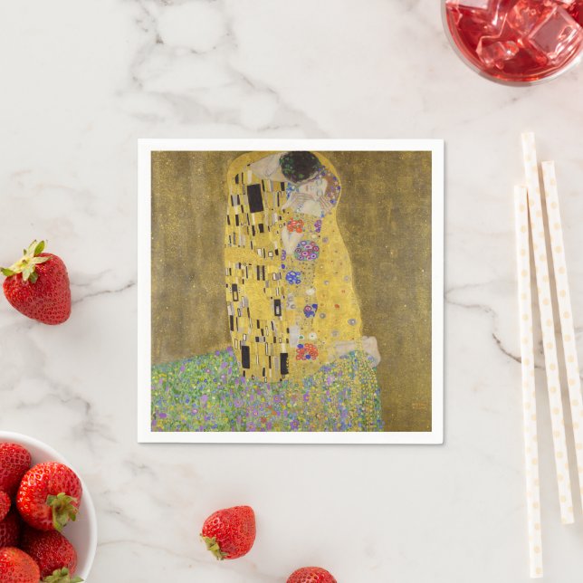 Gustav Klimt's The Kiss Painting Art  Napkin (Insitu)