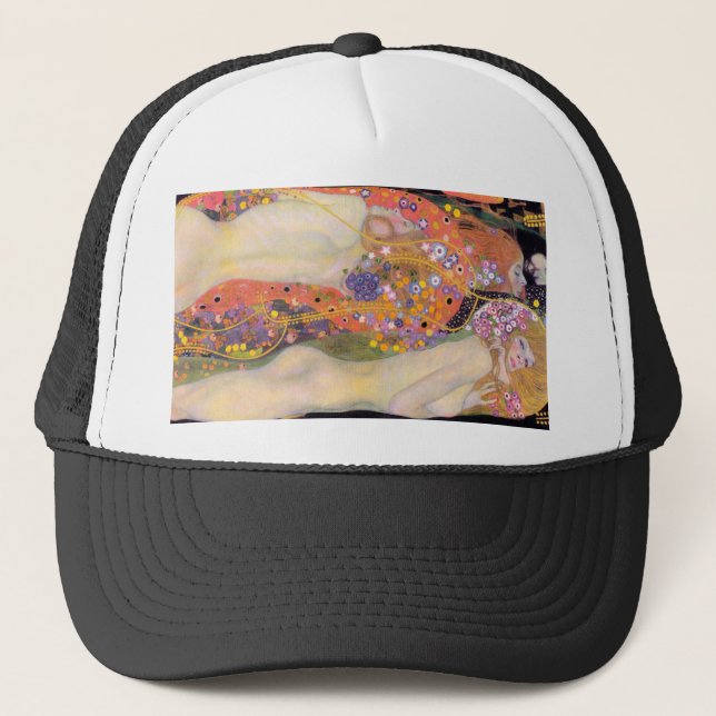 Gustav Klimt's Water Serpents II famous painting Trucker Hat (Front)
