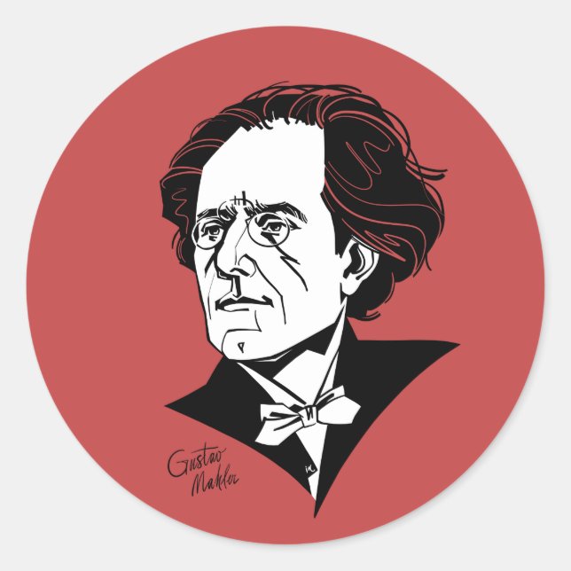Gustav Mahler Classic Round Sticker (Front)