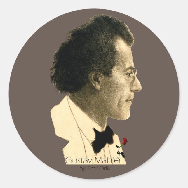 Gustav Mahler Classic Round Sticker (Front)