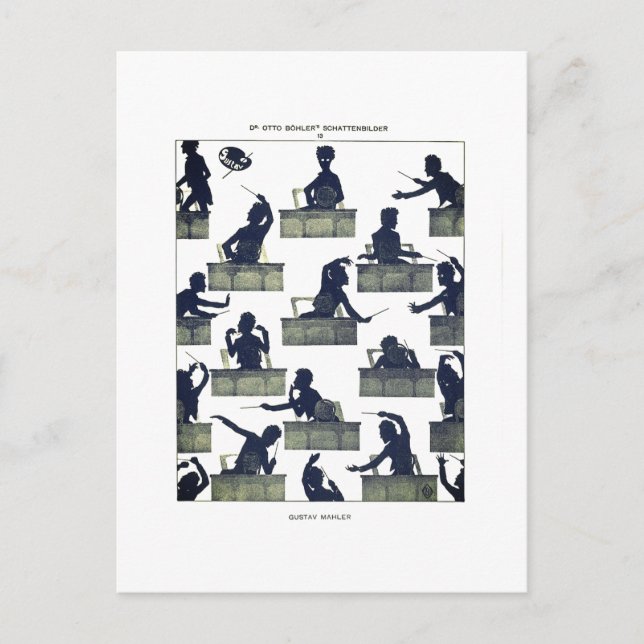 Gustav Mahler Silhouette by Otto Böhler Postcard (Front)
