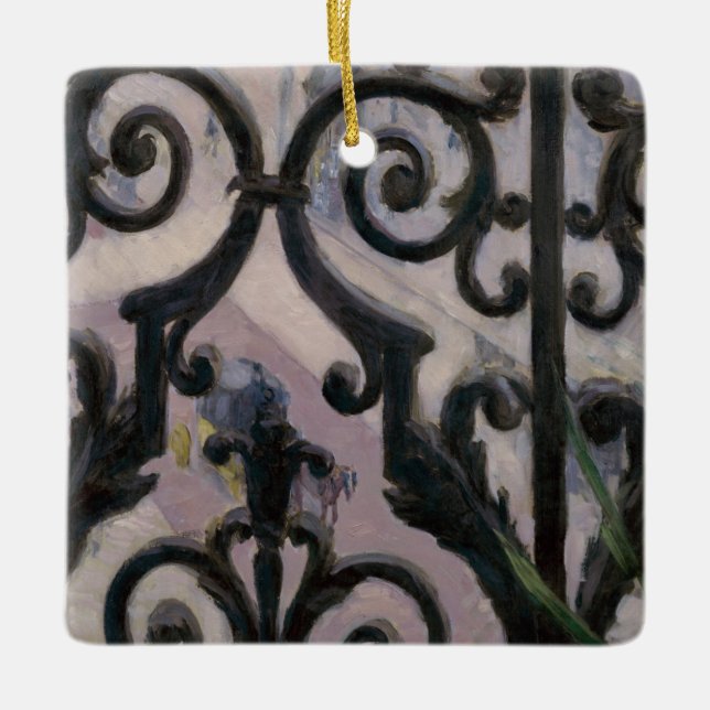 Gustave Cailebotte | View from a Balcony Ceramic Ornament (Front)