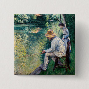 Gustave Caillebotte - Angling 15 Cm Square Badge