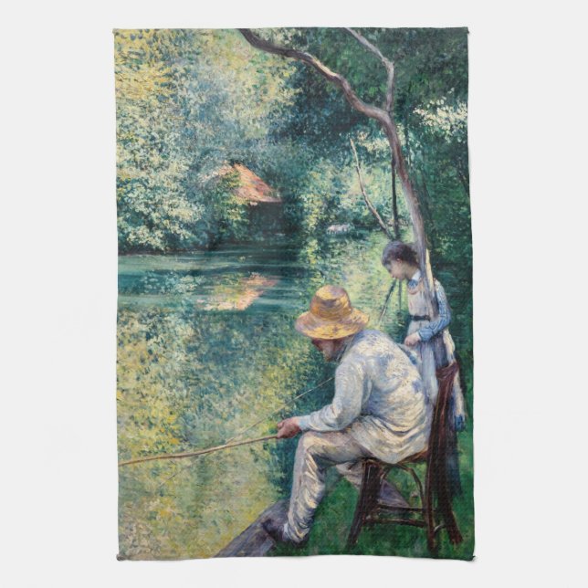 Gustave Caillebotte - Angling Tea Towel (Vertical)