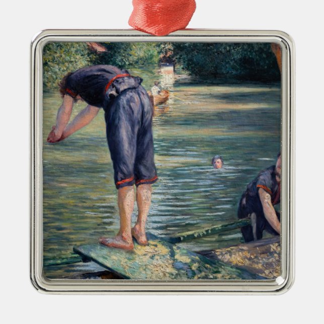 Gustave Caillebotte - Bathers, Bank of the Yerres Metal Ornament (Front)
