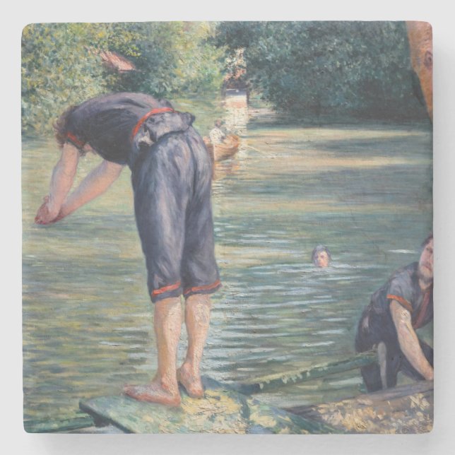 Gustave Caillebotte - Bathers, Bank of the Yerres Stone Coaster (Front)