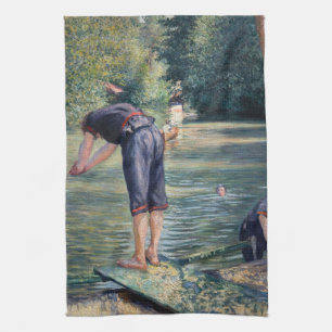 Gustave Caillebotte - Bathers, Bank of the Yerres Tea Towel