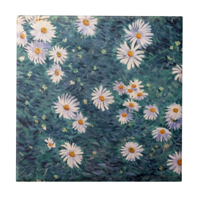 Gustave Caillebotte - Bed of Daisies, Detail Ceramic Tile (Front)