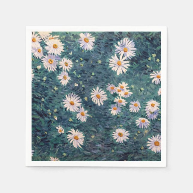 Gustave Caillebotte - Bed of Daisies, Detail Napkin (Front)