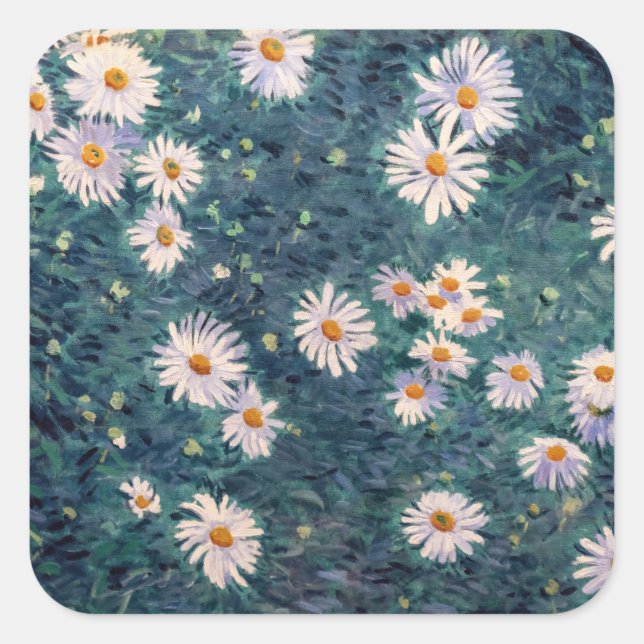 Gustave Caillebotte - Bed of Daisies, Detail Square Sticker (Front)