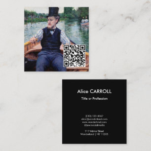 Gustave Caillebotte - Boating Party - QR Code Square Business Card