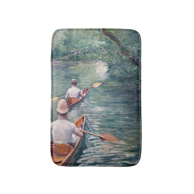 Gustave Caillebotte - Canoes on the Yerres Bath Mat (Front Vertical)
